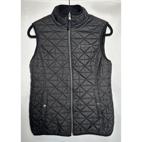 Free Country Vest Women's Medium Black Outdoor Sleeveless Zip Coat Ladies - Picture 1 of 7